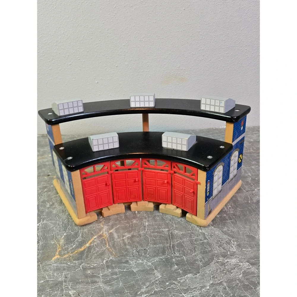 Wooden Train Roundhouse Engine Shed Railway House